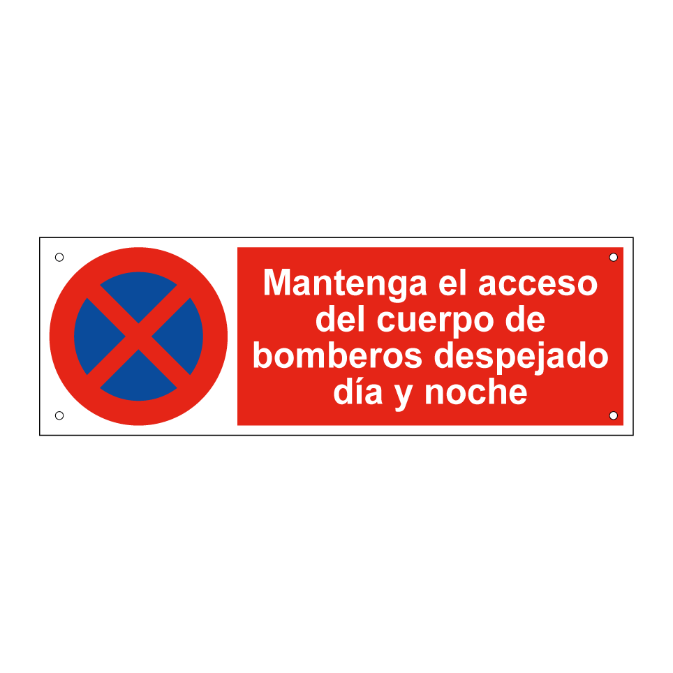 Mantenga el acceso del cuerpo de bomberos despejado día y noche