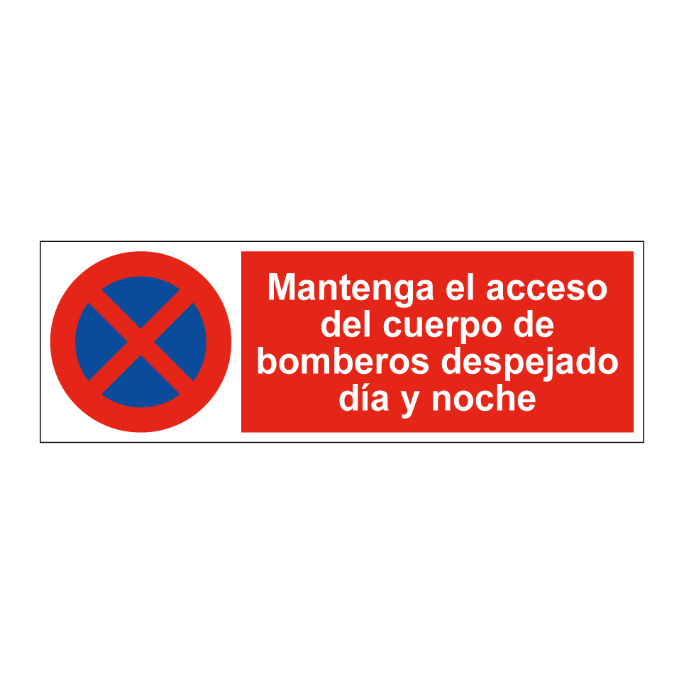 Mantenga el acceso del cuerpo de bomberos despejado día y noche
