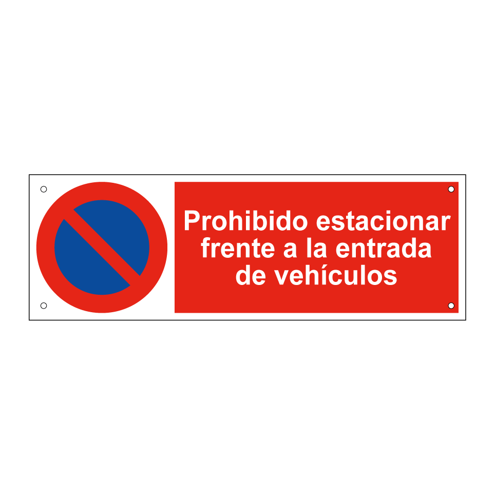 Prohibido estacionar frente a la entrada de vehículos