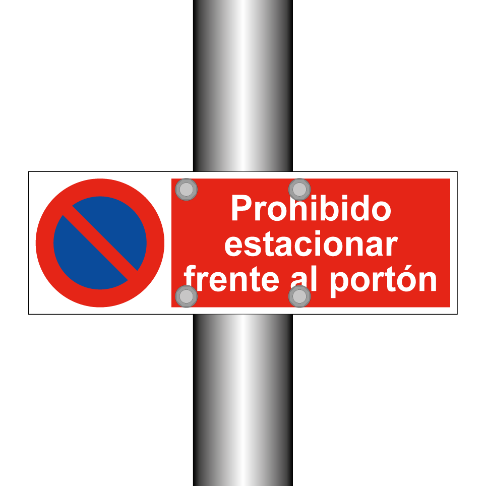 Prohibido estacionar frente al portón