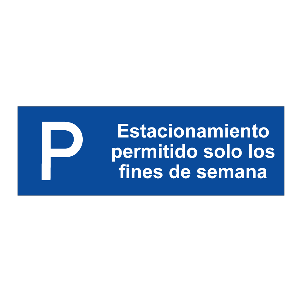 Estacionamiento permitido solo los fines de semana