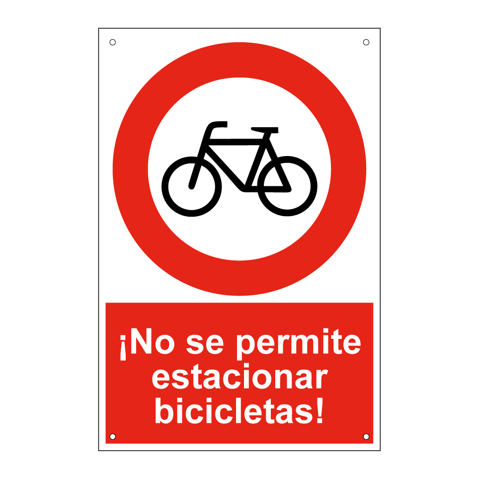 ¡No se permite estacionar bicicletas!