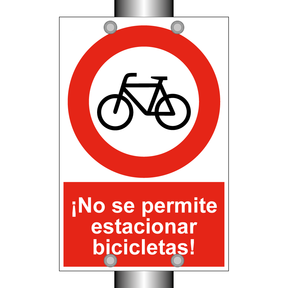 ¡No se permite estacionar bicicletas!
