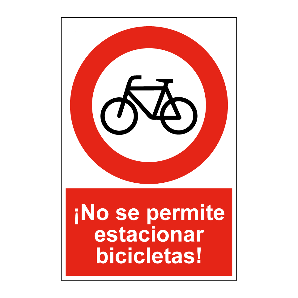 ¡No se permite estacionar bicicletas!