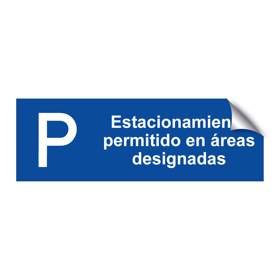 Estacionamiento permitido en áreas designadas