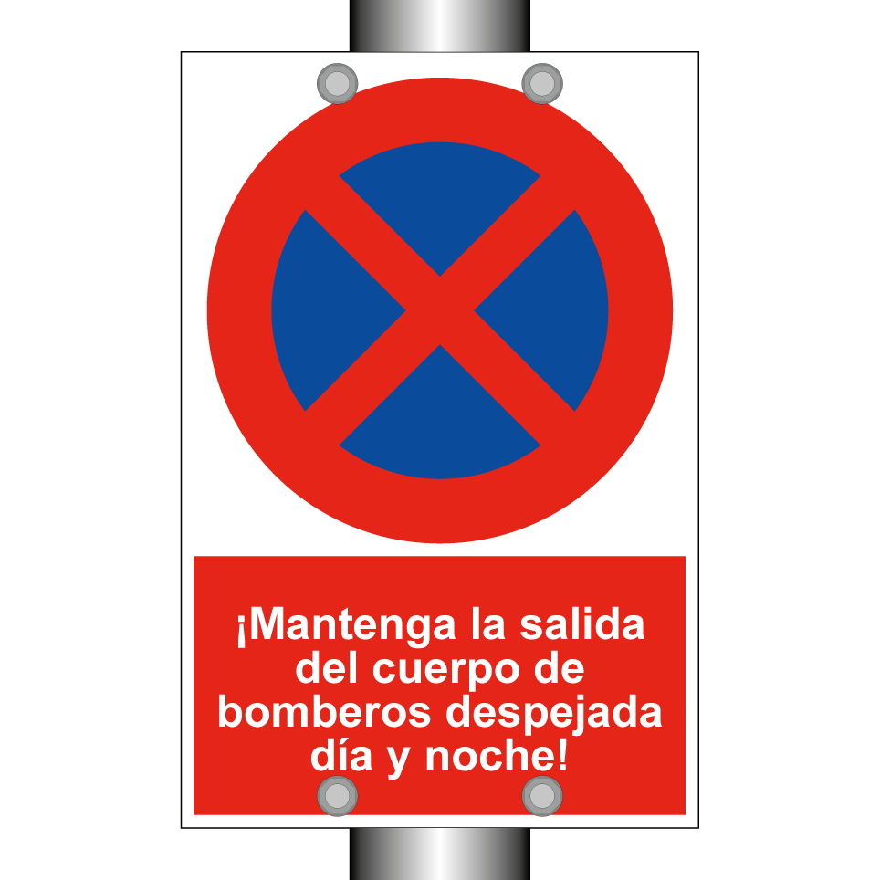 ¡Mantenga la salida del cuerpo de bomberos despejada día y noche!