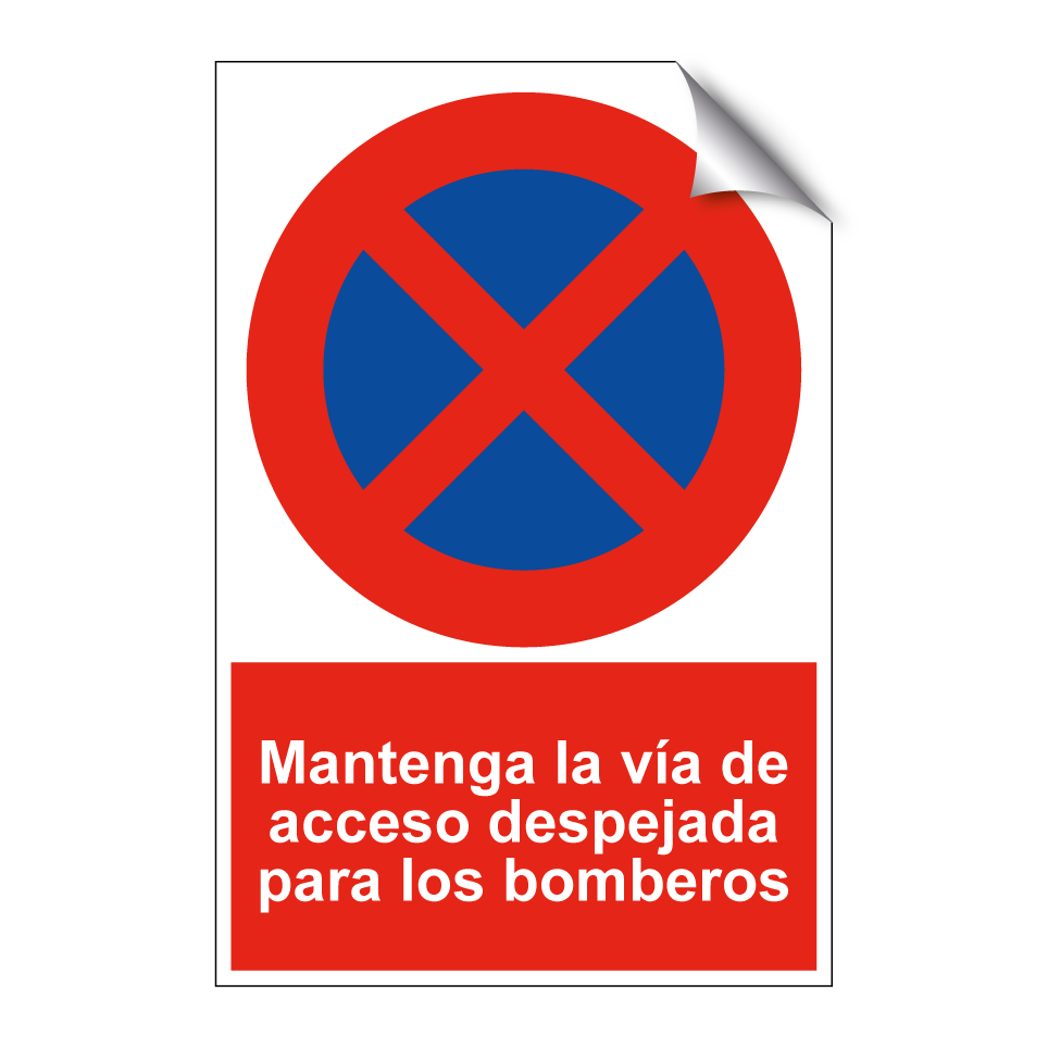 Mantenga la vía de acceso despejada para los bomberos