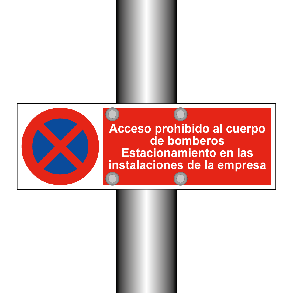Acceso prohibido al cuerpo de bomberos Estacionamiento en las instalaciones de la empresa