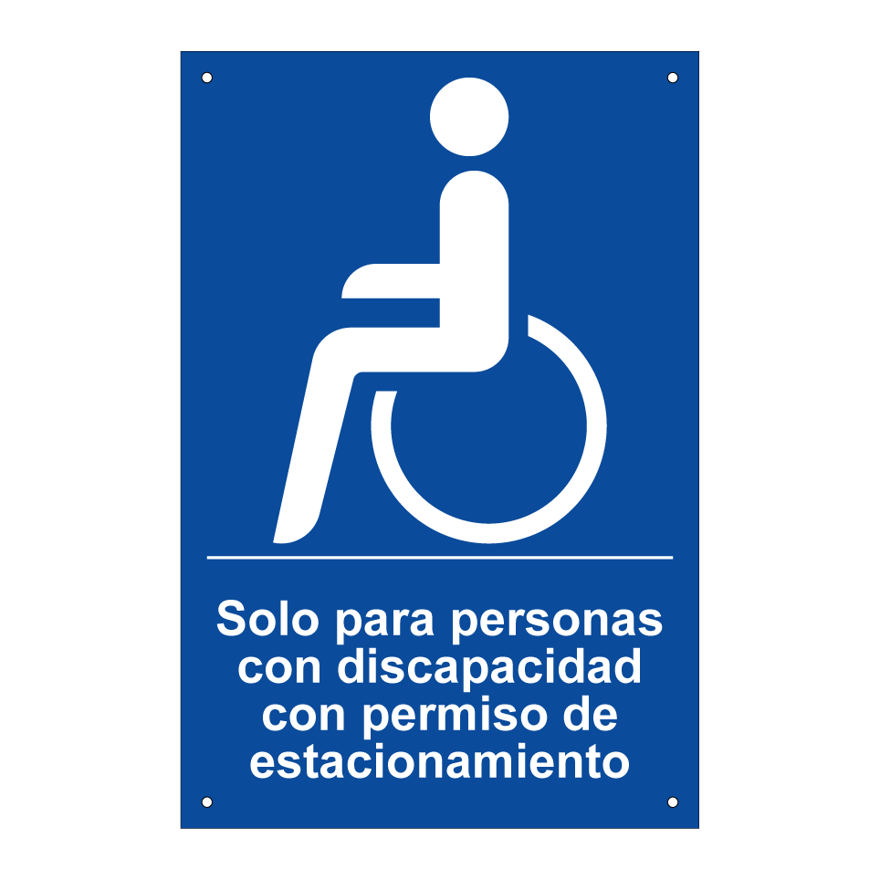 Solo para personas con discapacidad con permiso de estacionamiento