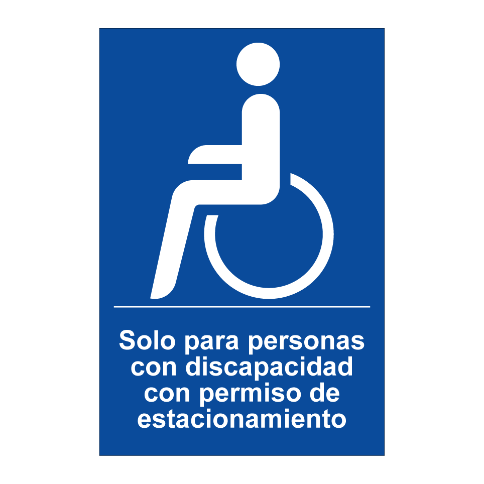 Solo para personas con discapacidad con permiso de estacionamiento