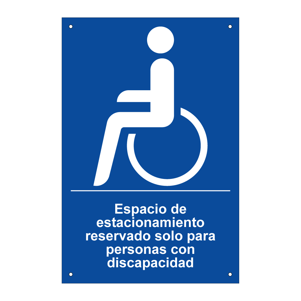 Espacio de estacionamiento reservado solo para personas con discapacidad