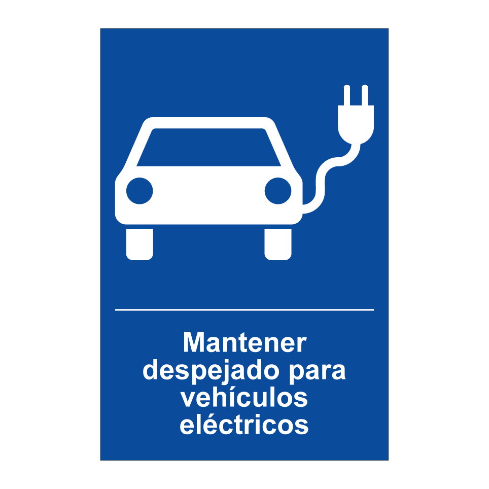 Mantener despejado para vehículos eléctricos