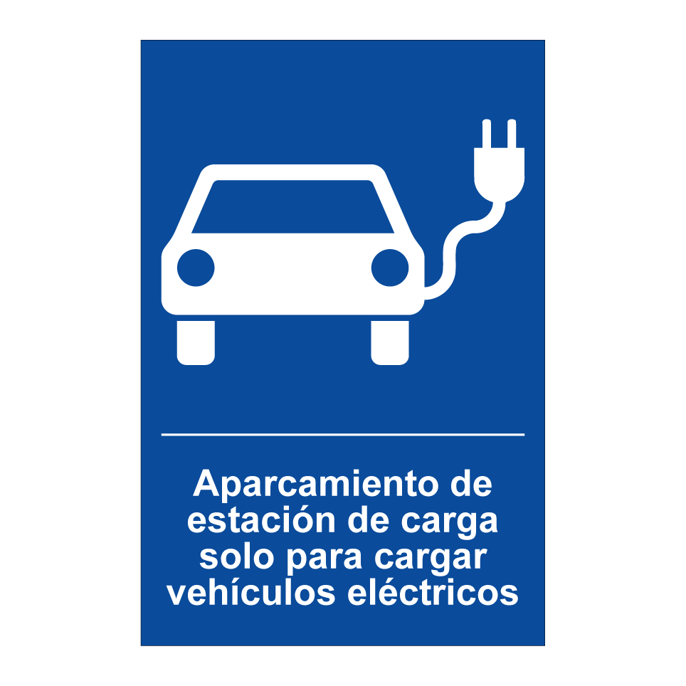 Aparcamiento de estación de carga solo para cargar vehículos eléctricos