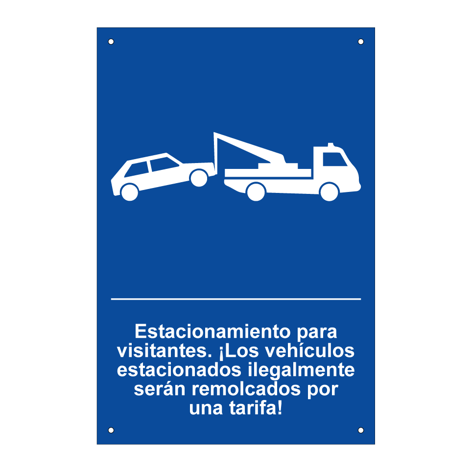 Estacionamiento para visitantes. ¡Los vehículos estacionados ilegalmente serán remolcados por una tarifa!