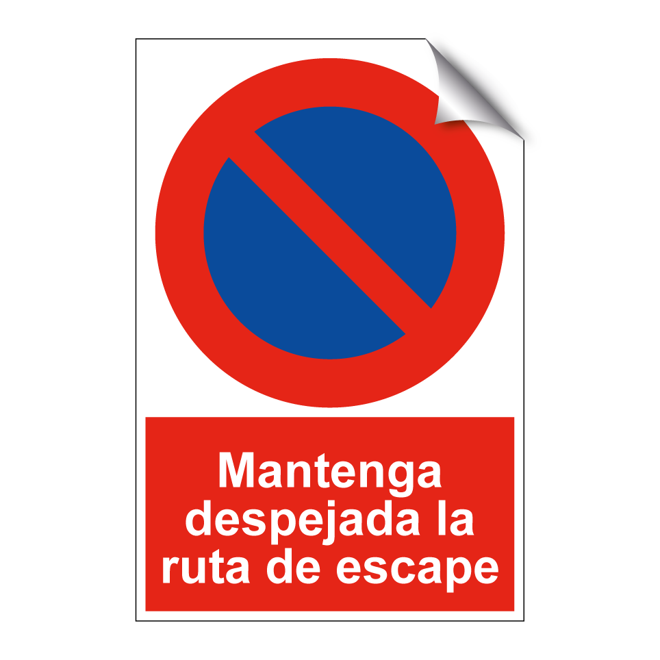 Mantenga despejada la ruta de escape