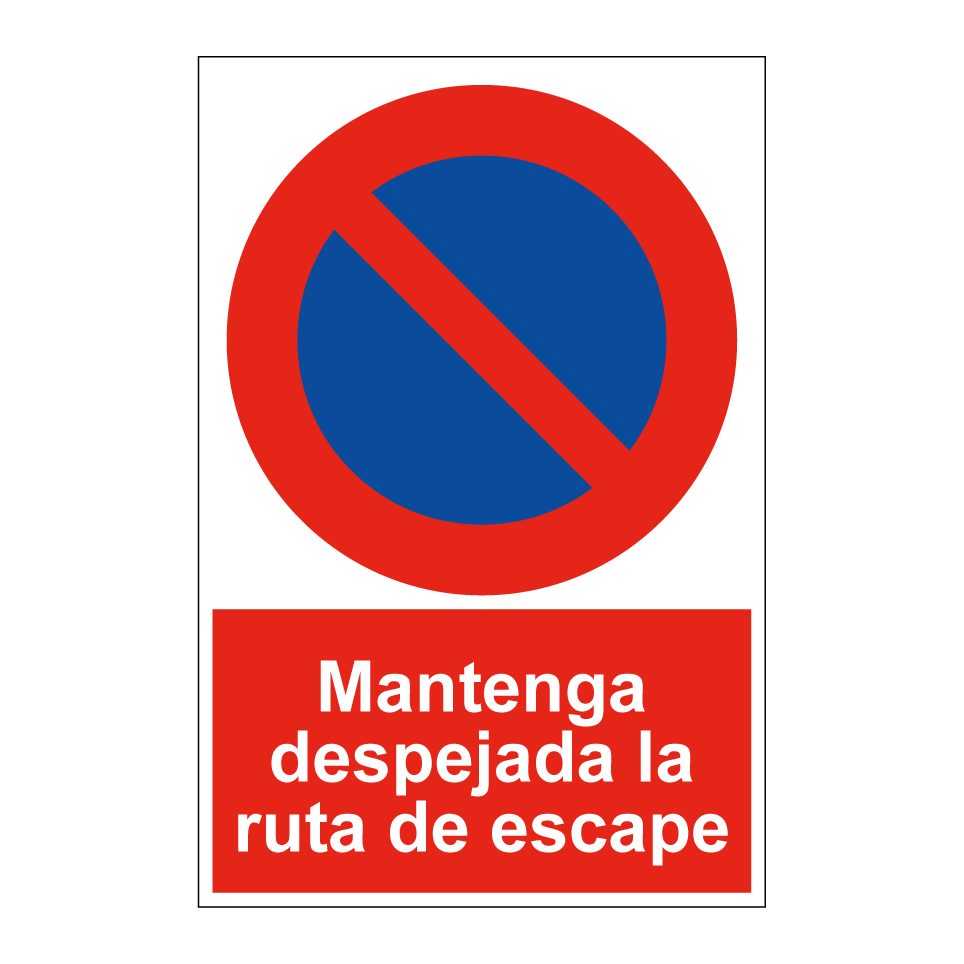 Mantenga despejada la ruta de escape