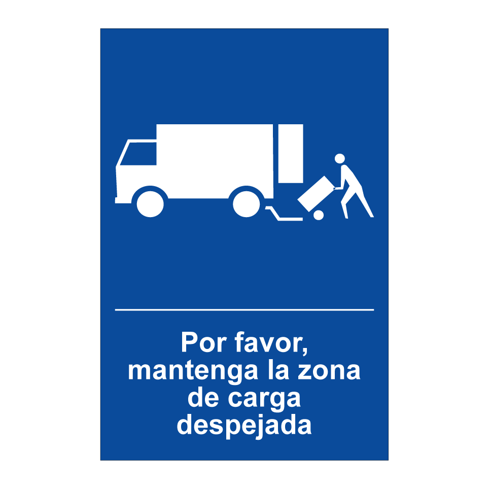 Por favor, mantenga la zona de carga despejada