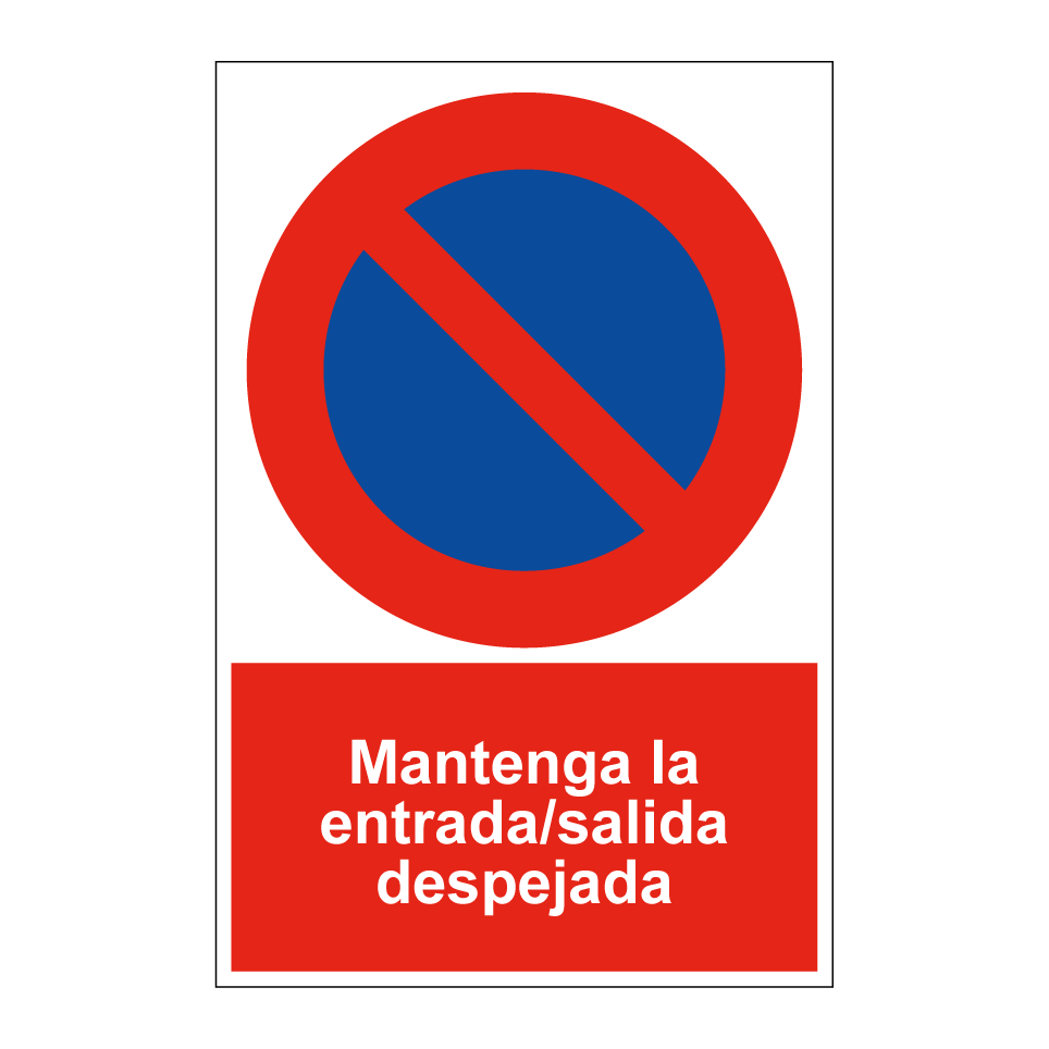 Mantenga la entrada/salida despejada
