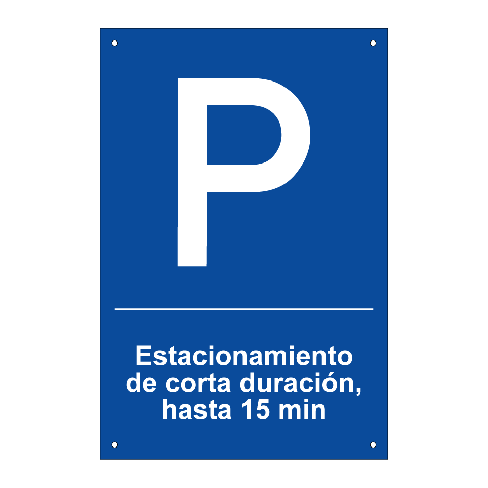 Estacionamiento de corta duración, hasta 15 min