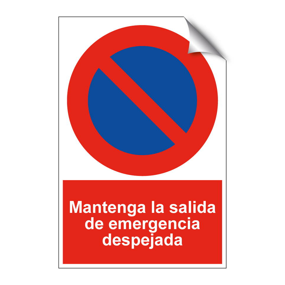 Mantenga la salida de emergencia despejada