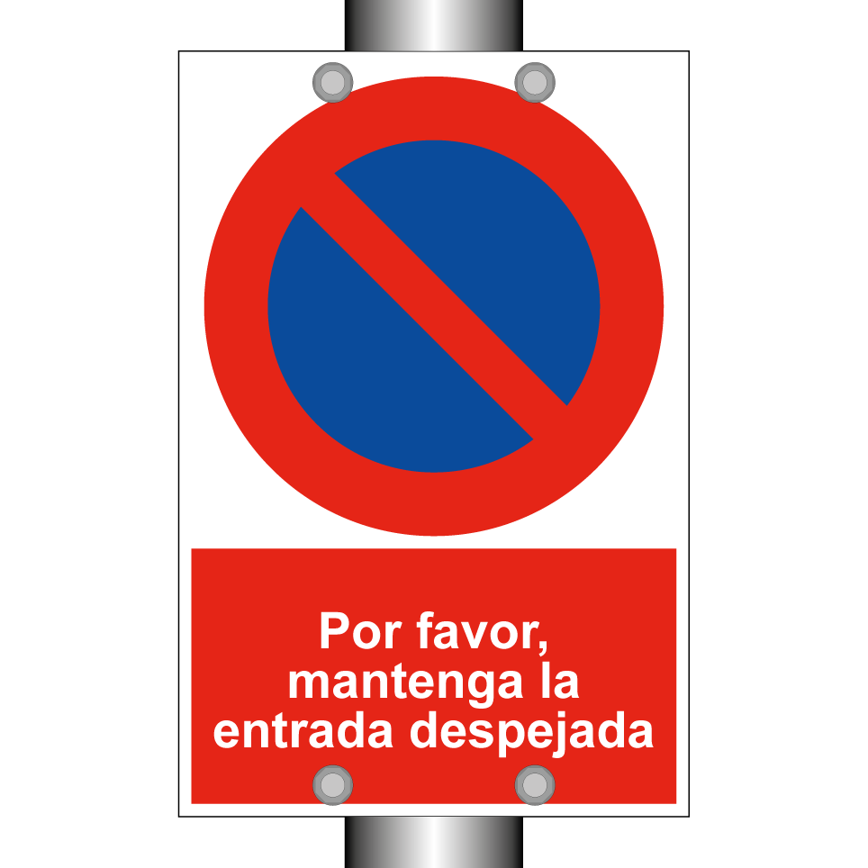Por favor, mantenga la entrada despejada