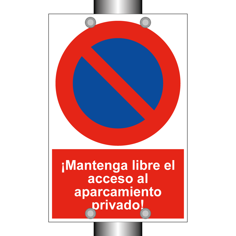 ¡Mantenga libre el acceso al aparcamiento privado!