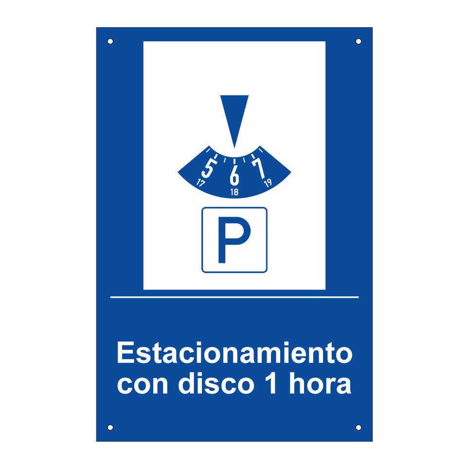 Estacionamiento con disco 1 hora
