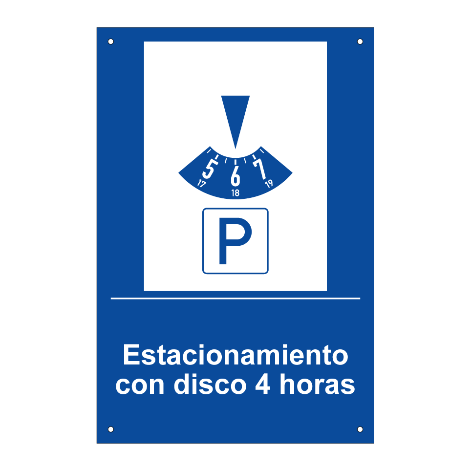 Estacionamiento con disco 4 horas