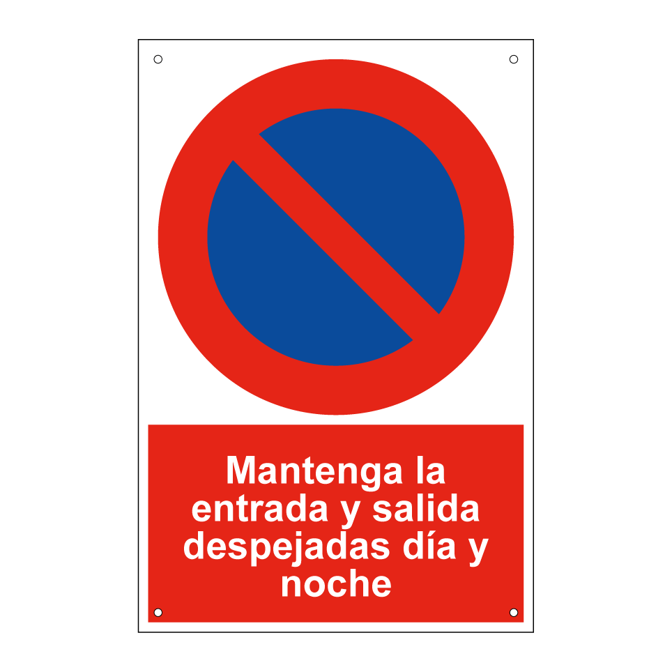 Mantenga la entrada y salida despejadas día y noche