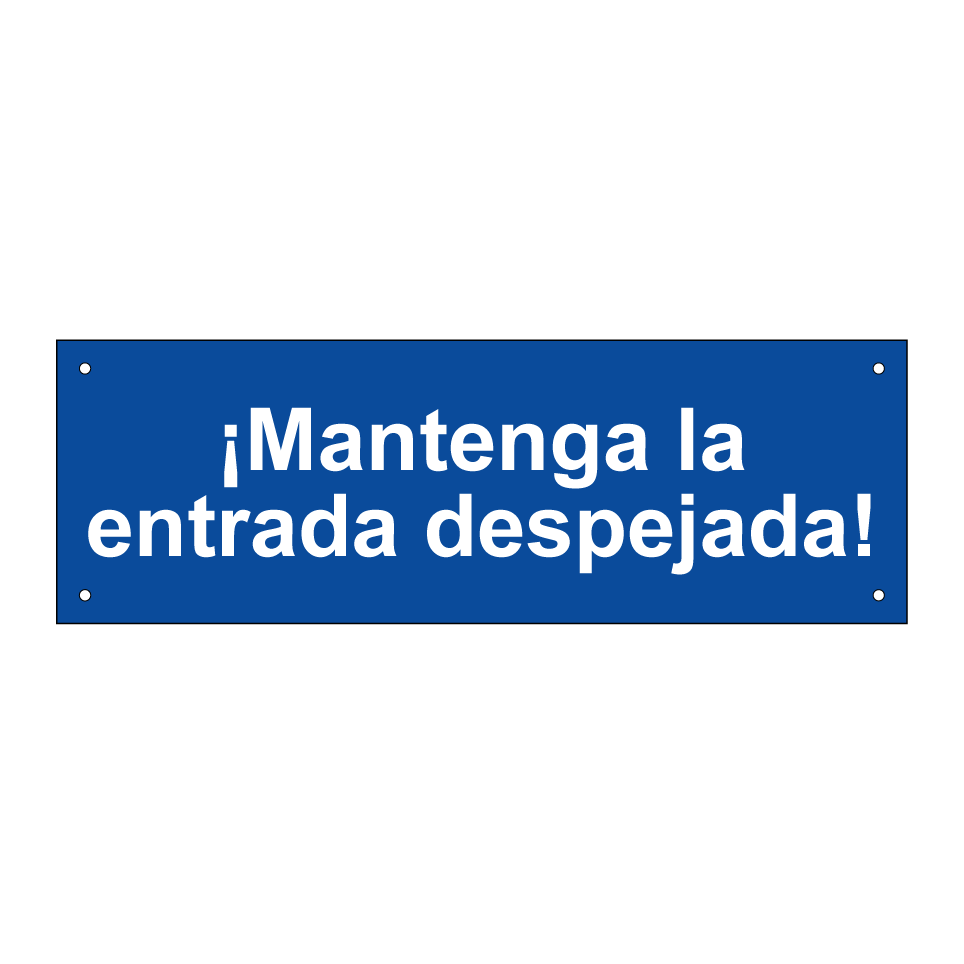 ¡Mantenga la entrada despejada!