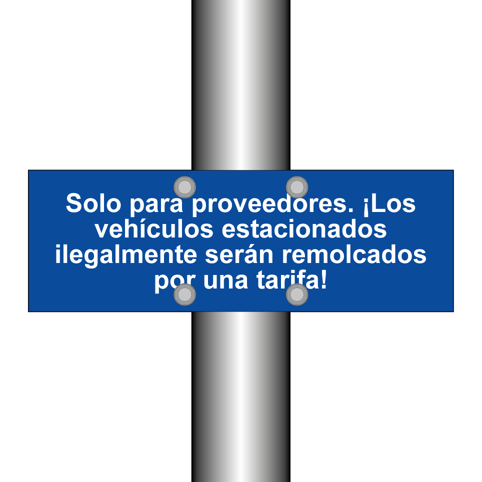 Solo para proveedores. ¡Los vehículos estacionados ilegalmente serán remolcados por una tarifa!