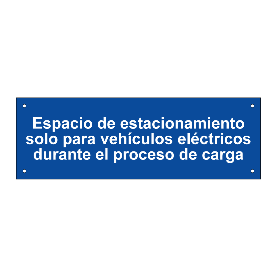 Espacio de estacionamiento solo para vehículos eléctricos durante el proceso de carga