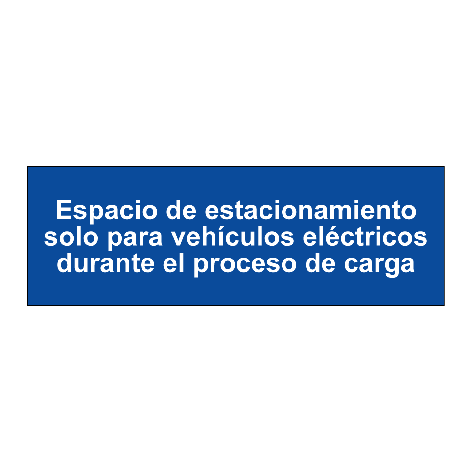 Espacio de estacionamiento solo para vehículos eléctricos durante el proceso de carga