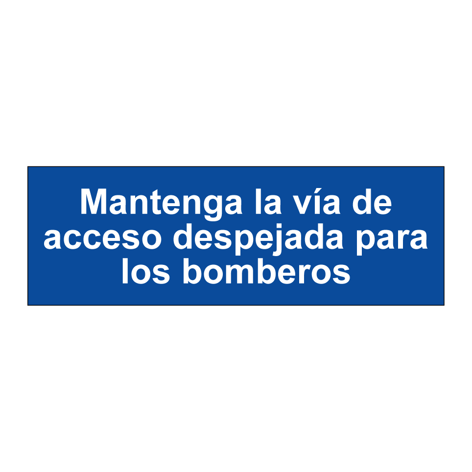 Mantenga la vía de acceso despejada para los bomberos