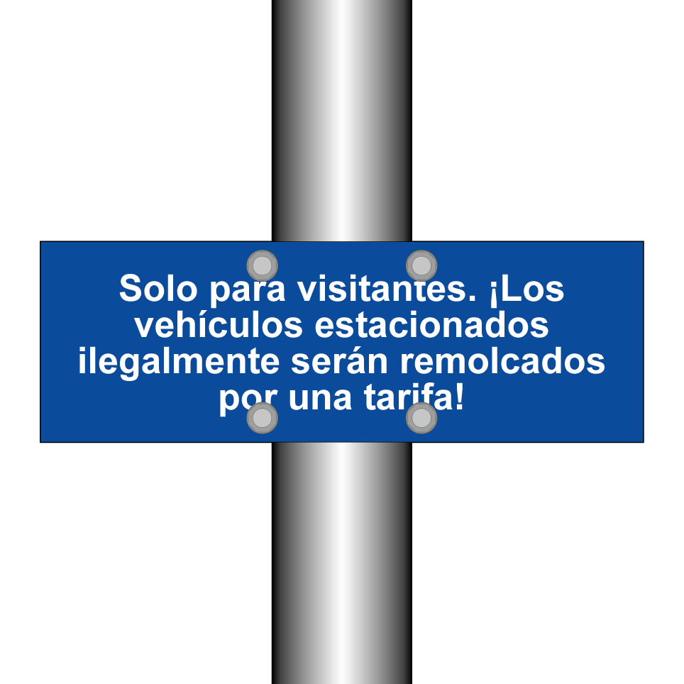 Solo para visitantes. ¡Los vehículos estacionados ilegalmente serán remolcados por una tarifa!