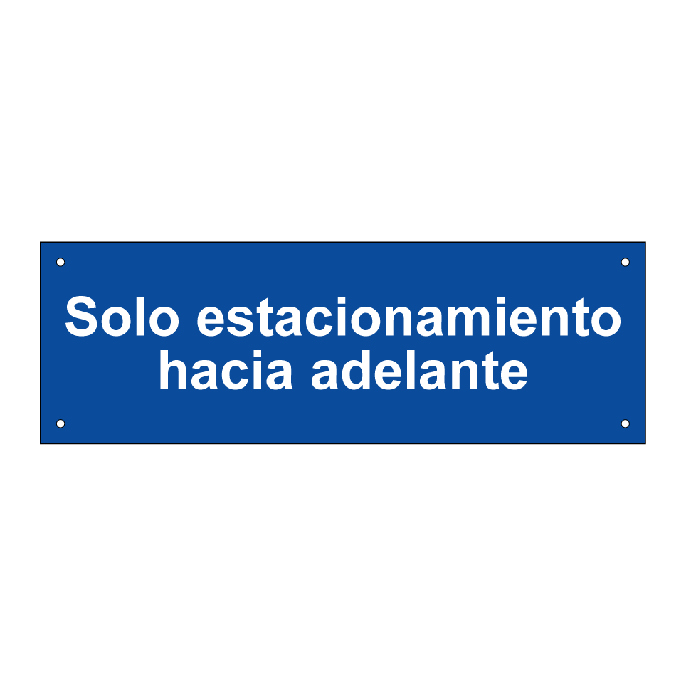Solo estacionamiento hacia adelante