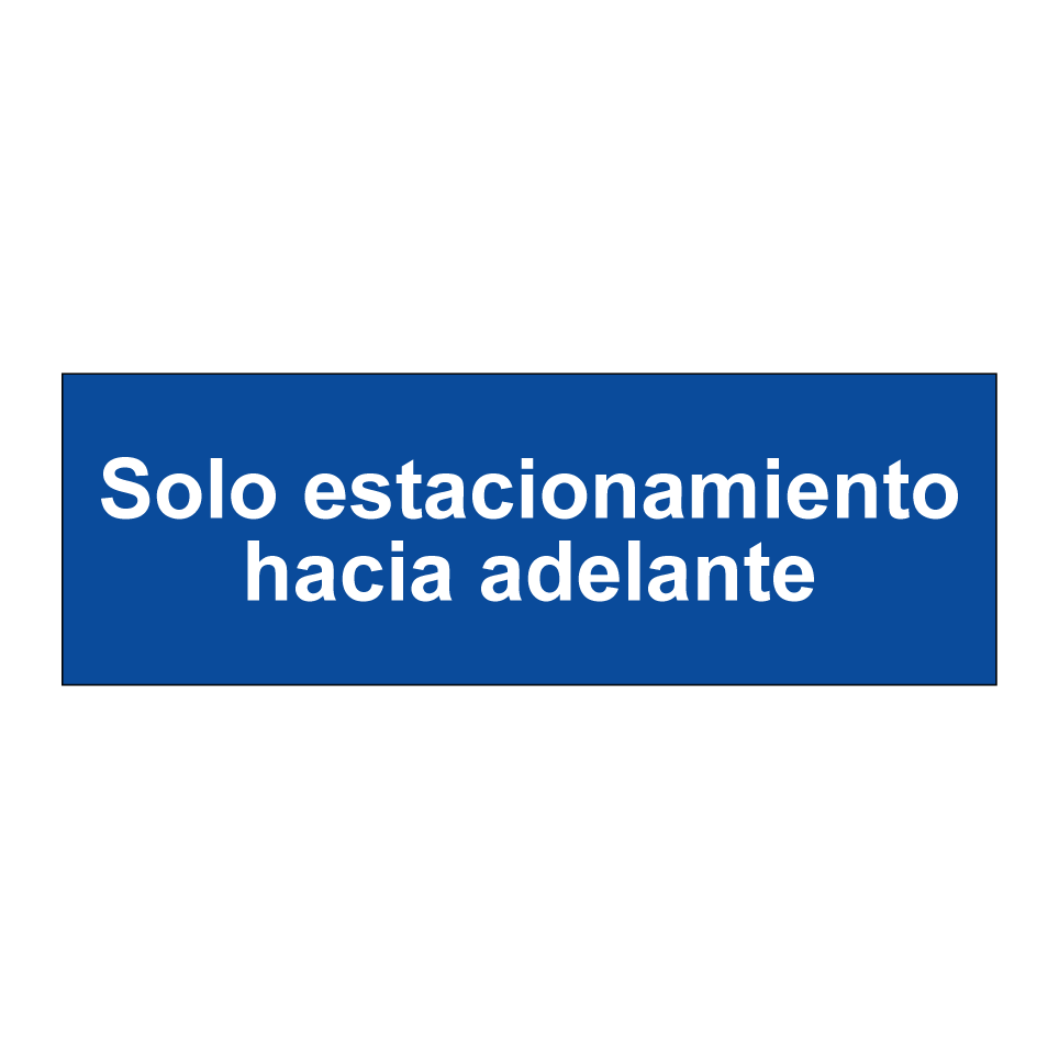 Solo estacionamiento hacia adelante