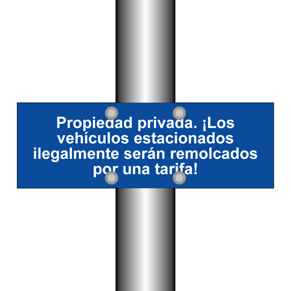 Propiedad privada. ¡Los vehículos estacionados ilegalmente serán remolcados por una tarifa!