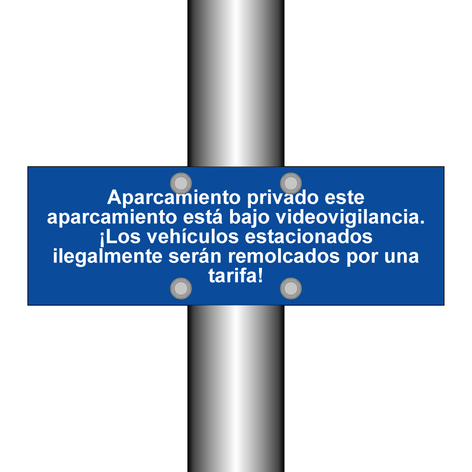Aparcamiento privado este aparcamiento está bajo videovigilancia. ¡Los vehículos estacionados ilegalmente serán remolcados por una tarifa!