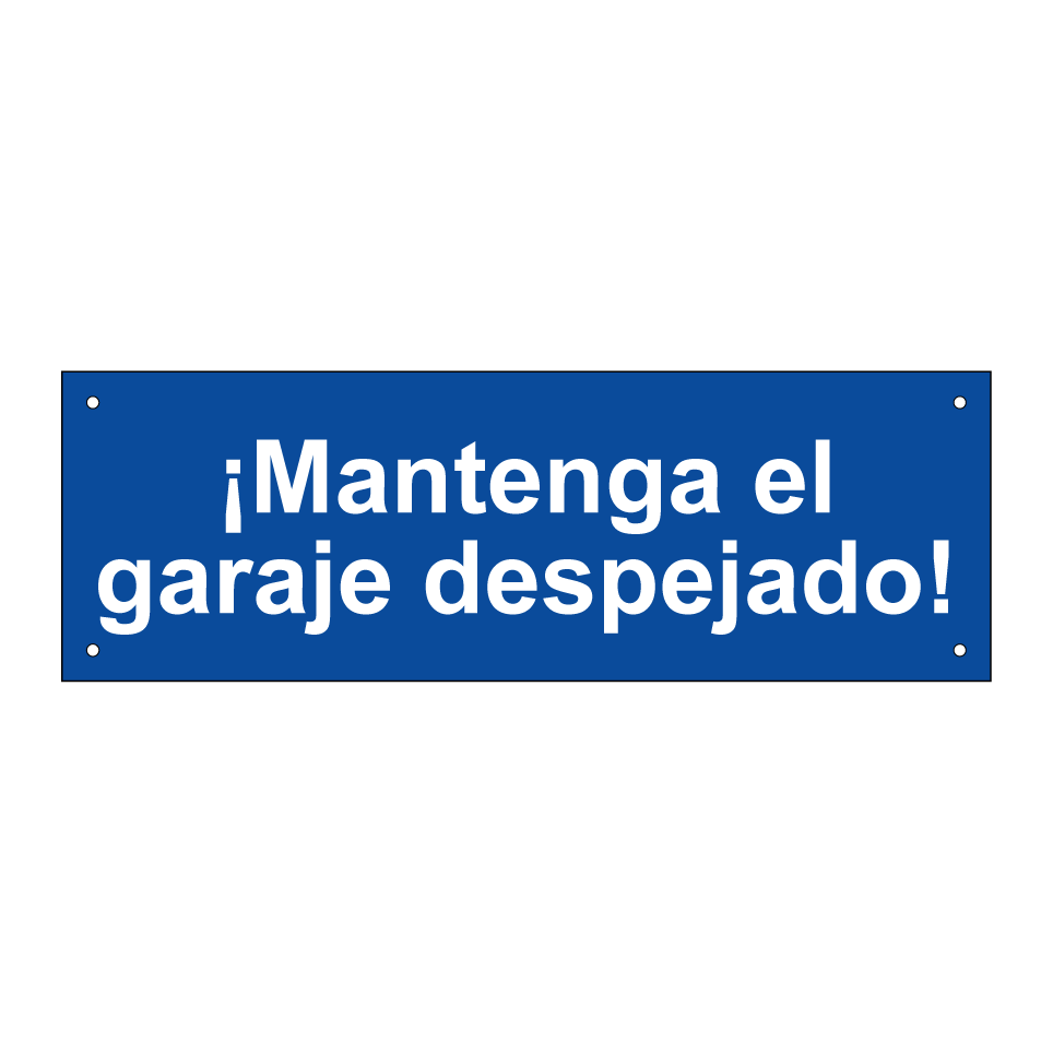 ¡Mantenga el garaje despejado!