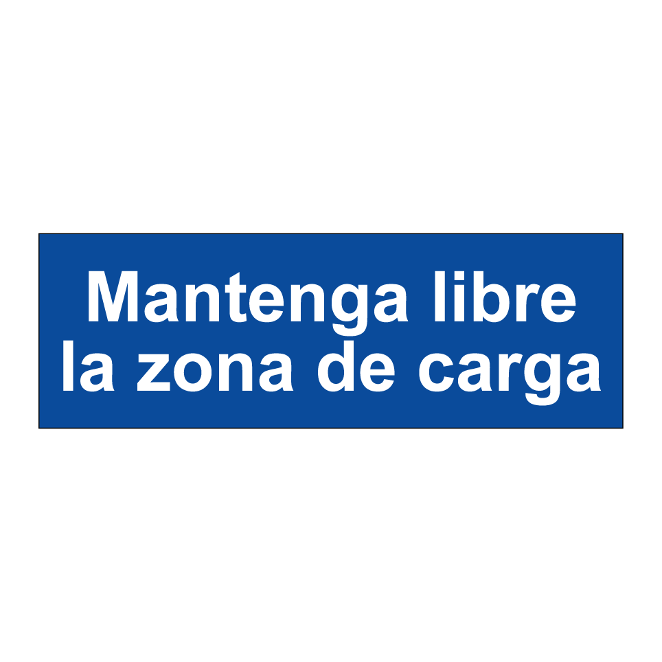 Mantenga libre la zona de carga