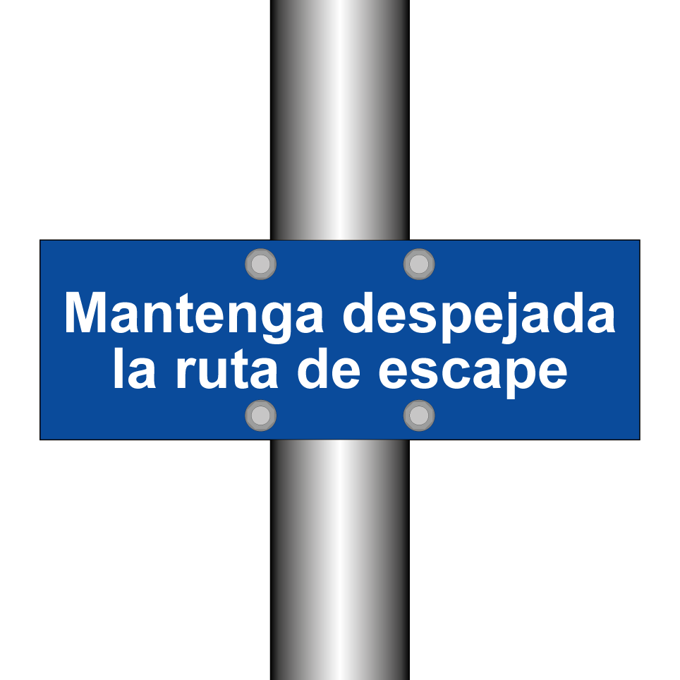 Mantenga despejada la ruta de escape