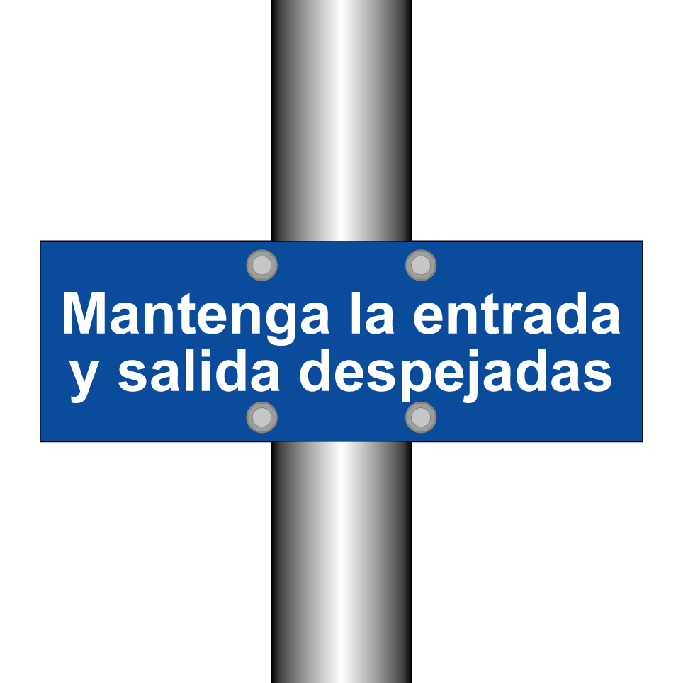 Mantenga la entrada y salida despejadas