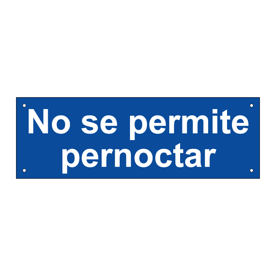 No se permite pernoctar