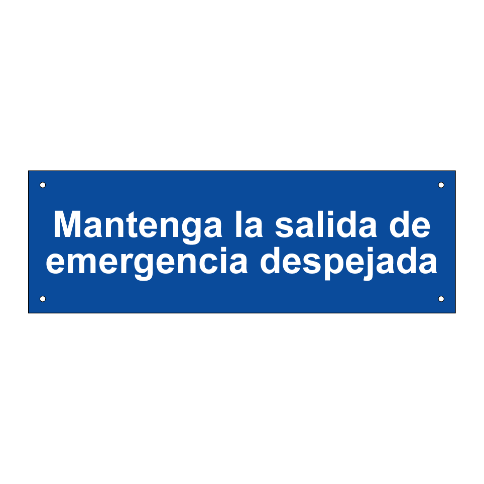 Mantenga la salida de emergencia despejada