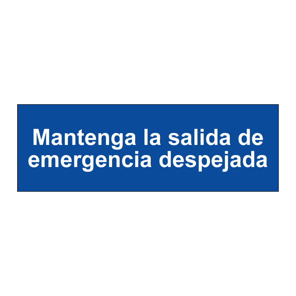 Mantenga la salida de emergencia despejada