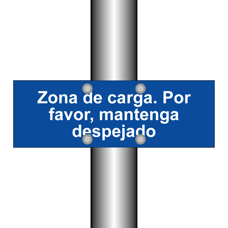 Zona de carga. Por favor, mantenga despejado