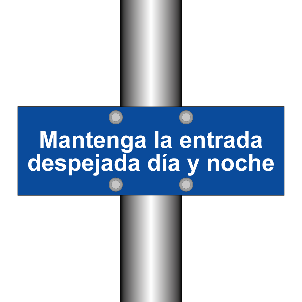 Mantenga la entrada despejada día y noche