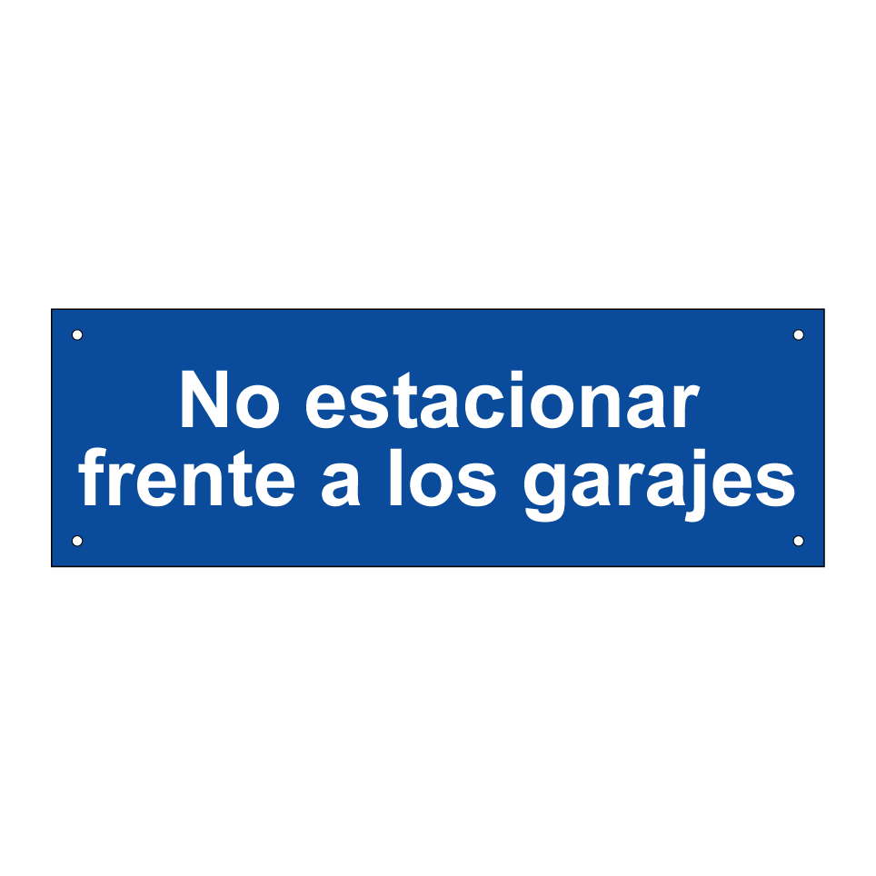 No estacionar frente a los garajes