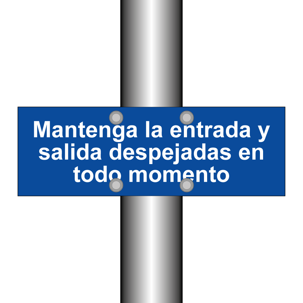 Mantenga la entrada y salida despejadas en todo momento